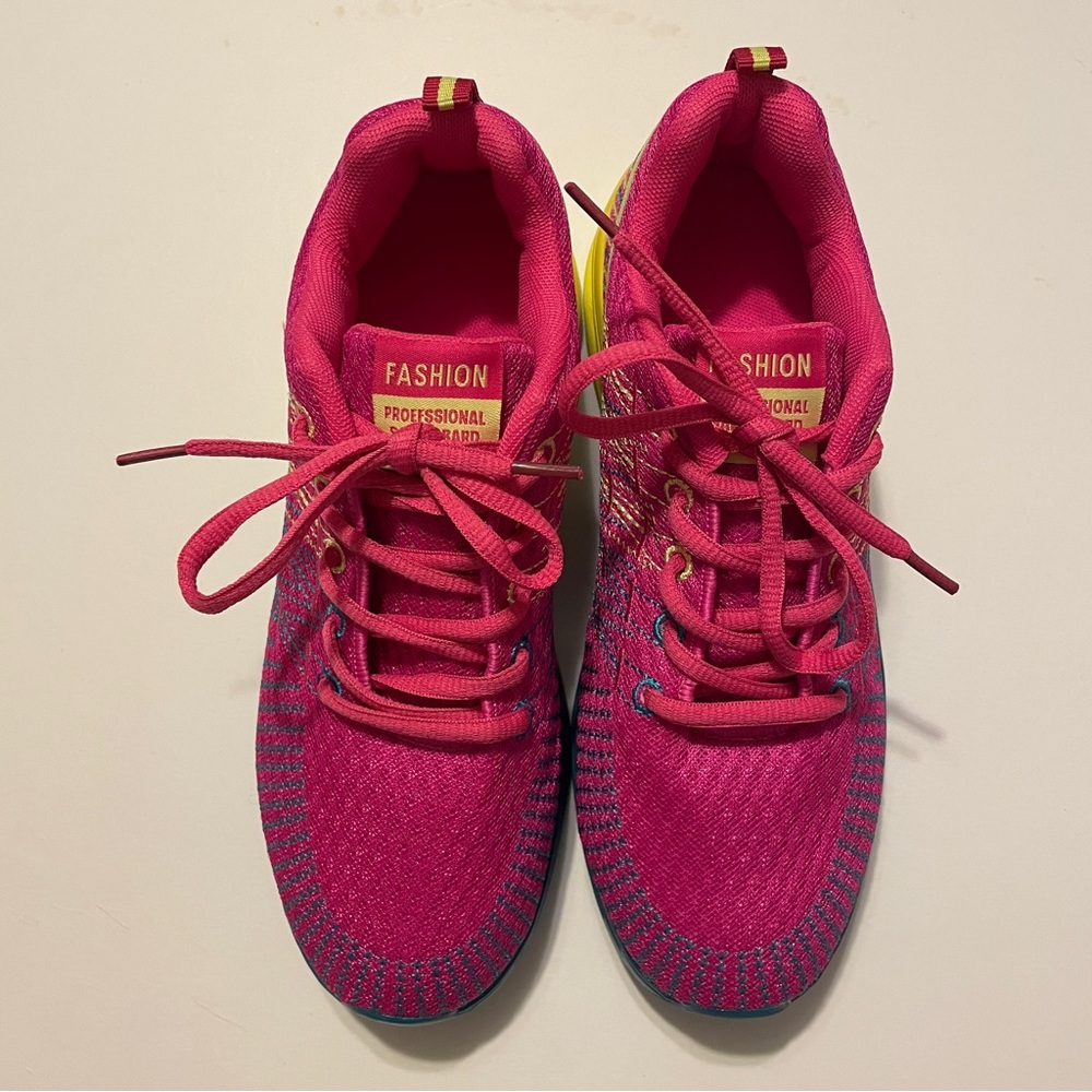 🆕 Temu Women’s Walking Sneakers, size 8.5 (40), pink & yellow